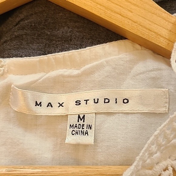 Max Studio White Sleeveless Lace Front 100% Cotton Dress Size M - Picture 8 of 11